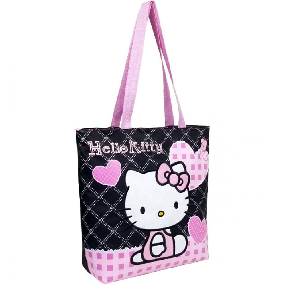 Hello Kitty Quilt Black Tote Bag 81587