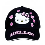 Hello Kitty Heart Black Baseball Cap #HEK3938B
