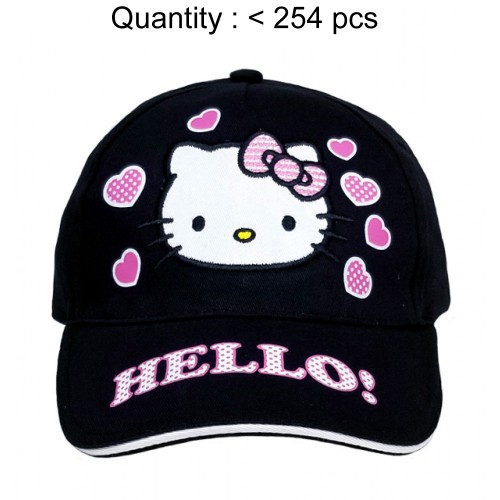 Hello Kitty Heart Black Baseball Cap #HEK3938B