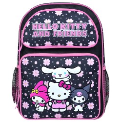 Hello Kitty & Friends Black Large Backpack #HKFCF26OM
